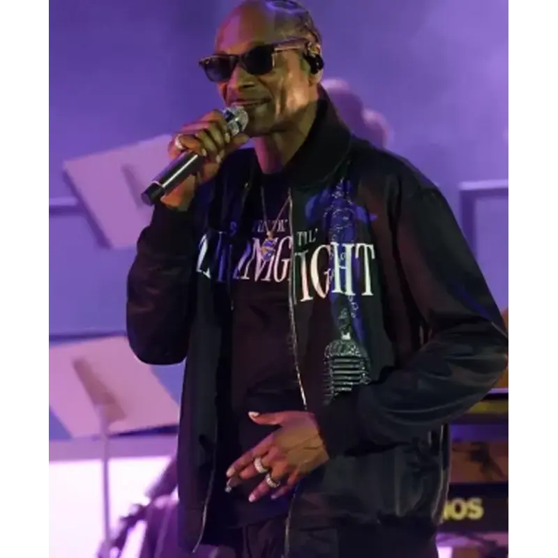 Snoop Dogg 2026 Coachella Black Satin Jacket