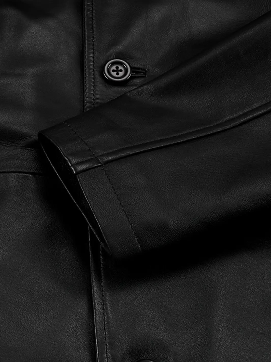 Winchester Men's Black 3/4 Length Leather Car Coat