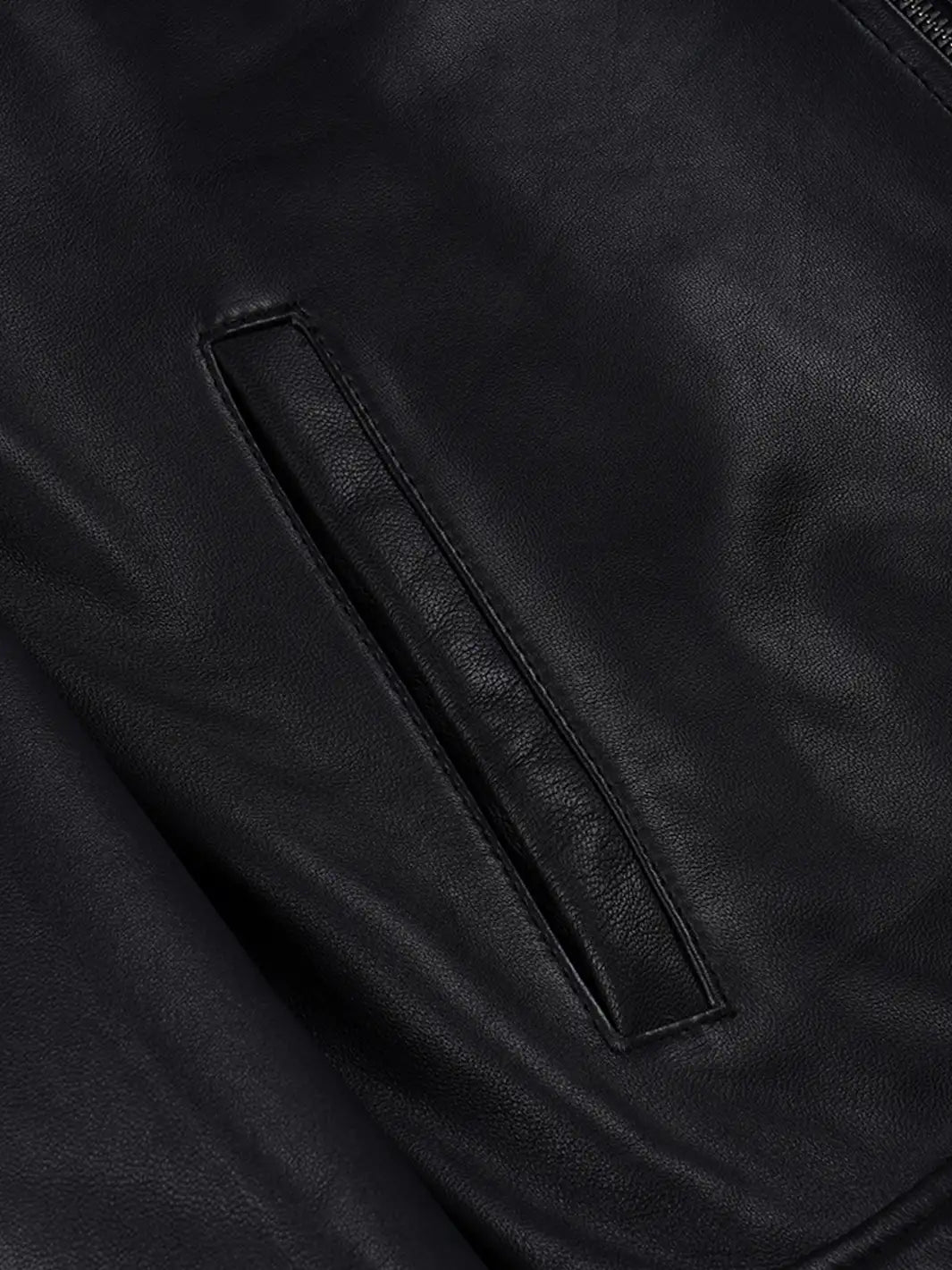 Men's Black Leather Harrington Jacket