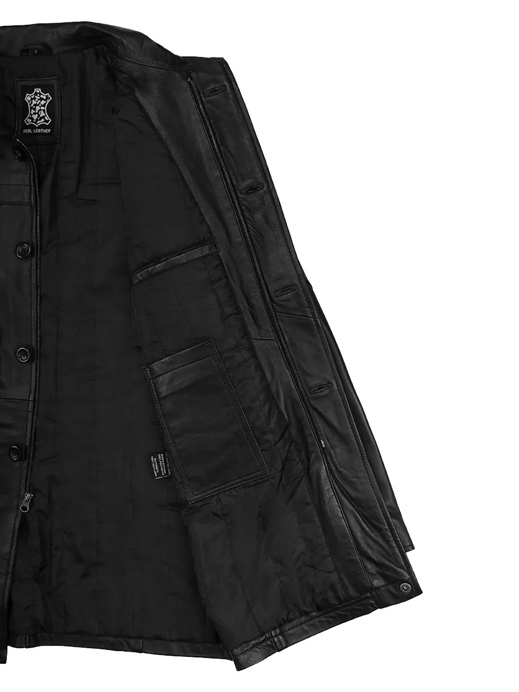 Bristol — Men's Black Lambskin 3/4 Length Car Coat