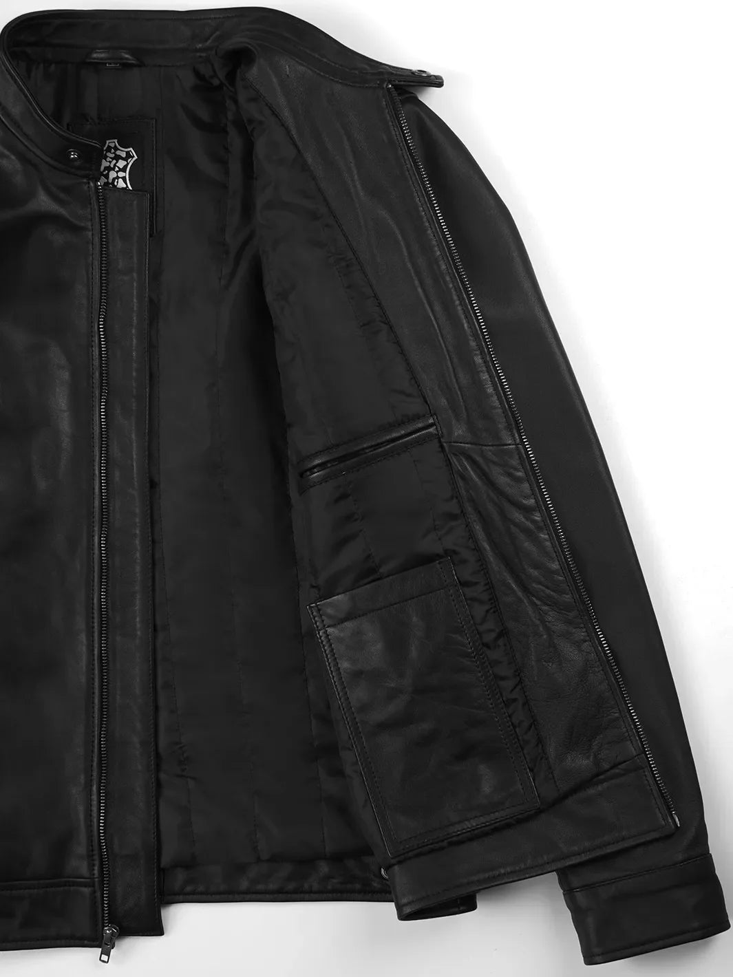 Owen Men's Black Cafe Racer Style Real Leather Jacket