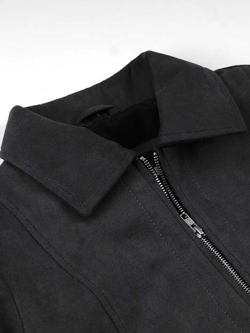 Women's Black Faux Suede Harrington Jacket