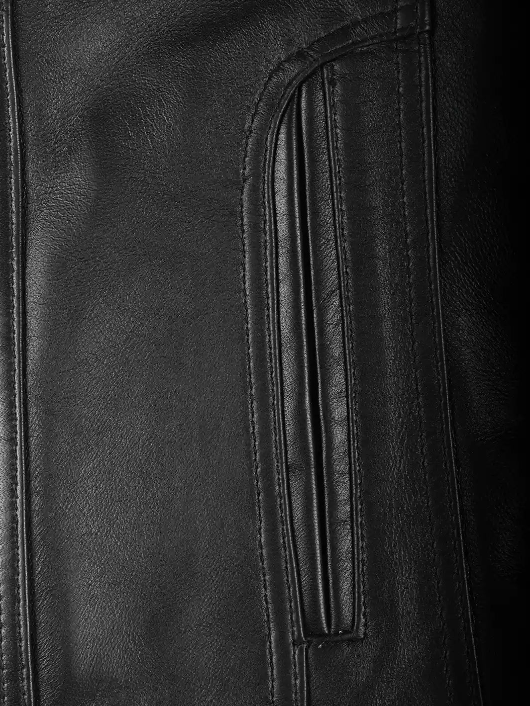 Tavares Womens Black Biker Style Leather Jacket