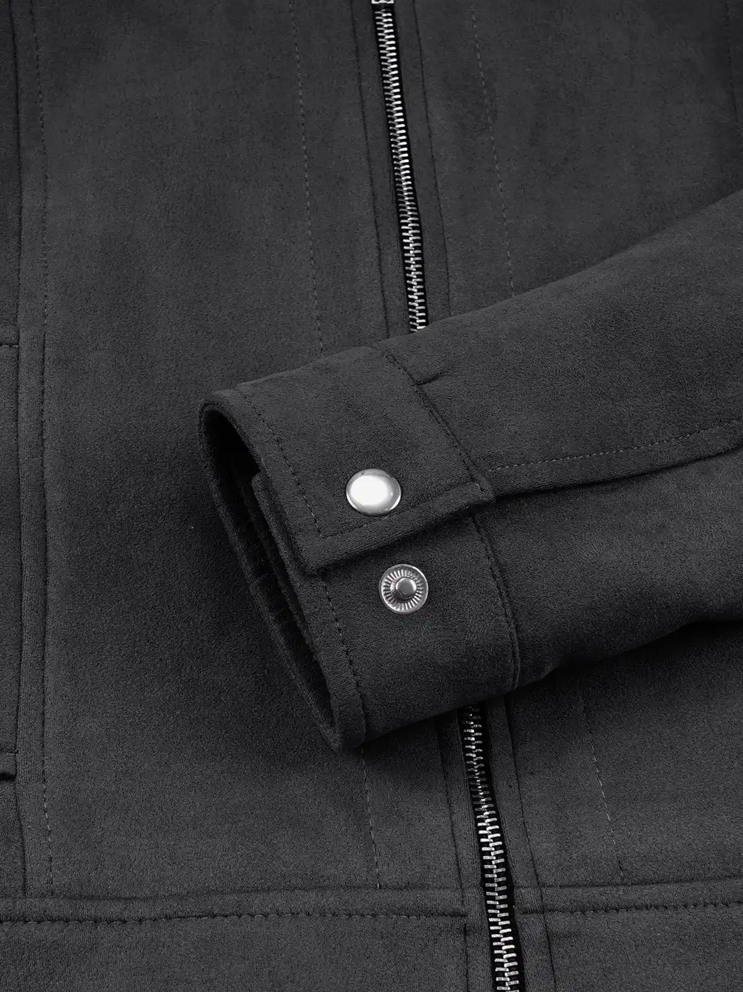 Women's Dark Grey Faux Suede Harrington Jacket