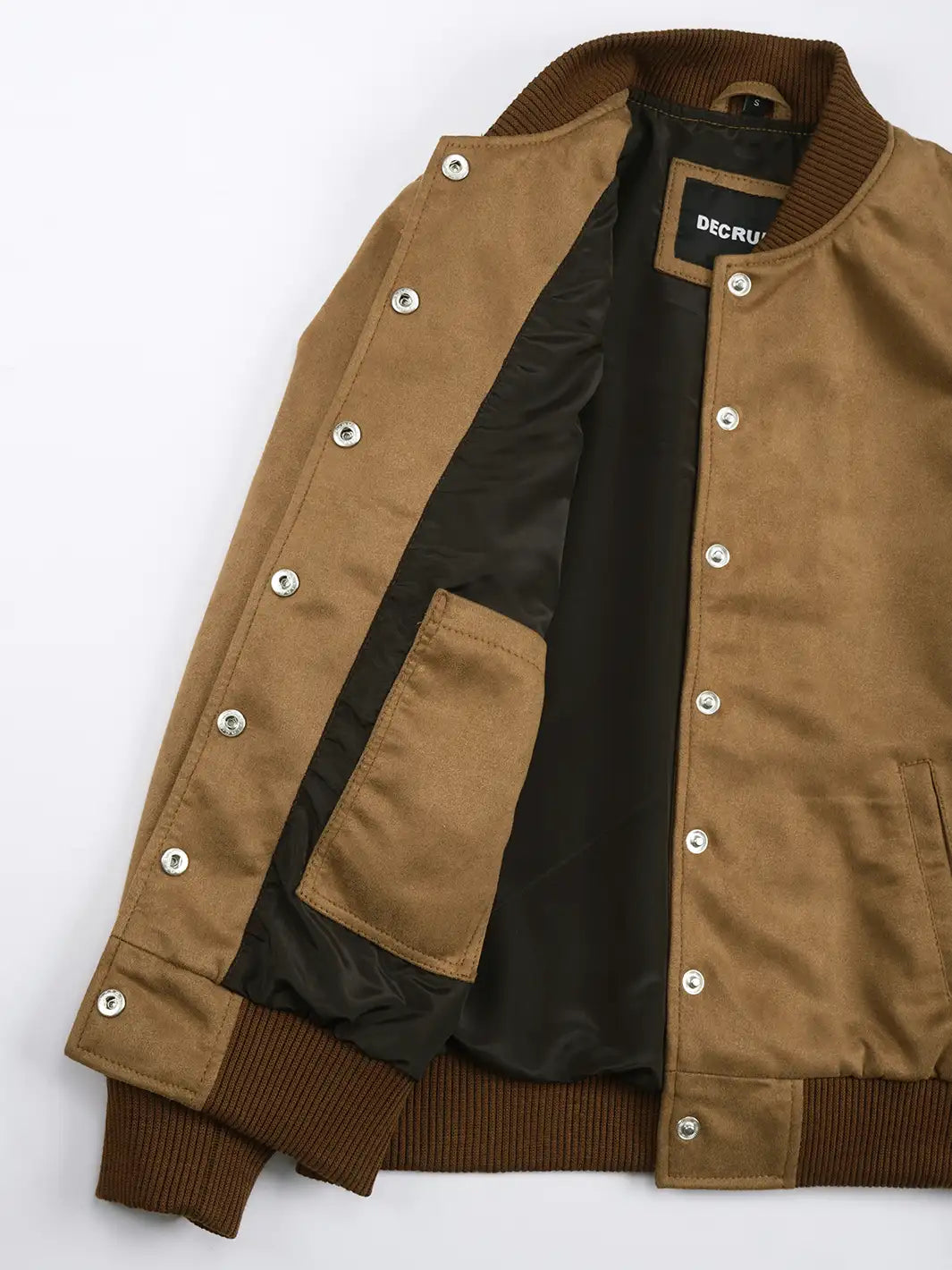 Vera Women's Light Brown Bomber Faux Suede Jacket