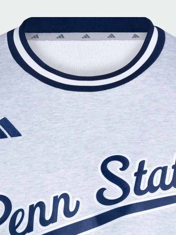 Penn State grey ribbed crewneck sweatshirt with pullover style