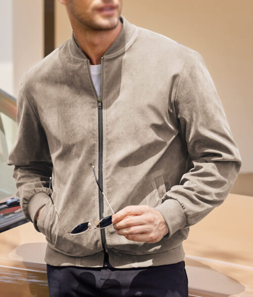 Benjamin Men’s Everyday Khaki Suede Bomber Jacket Benjamin Men’s Everyday Khaki Suede Bomber Jacket Max Jackets