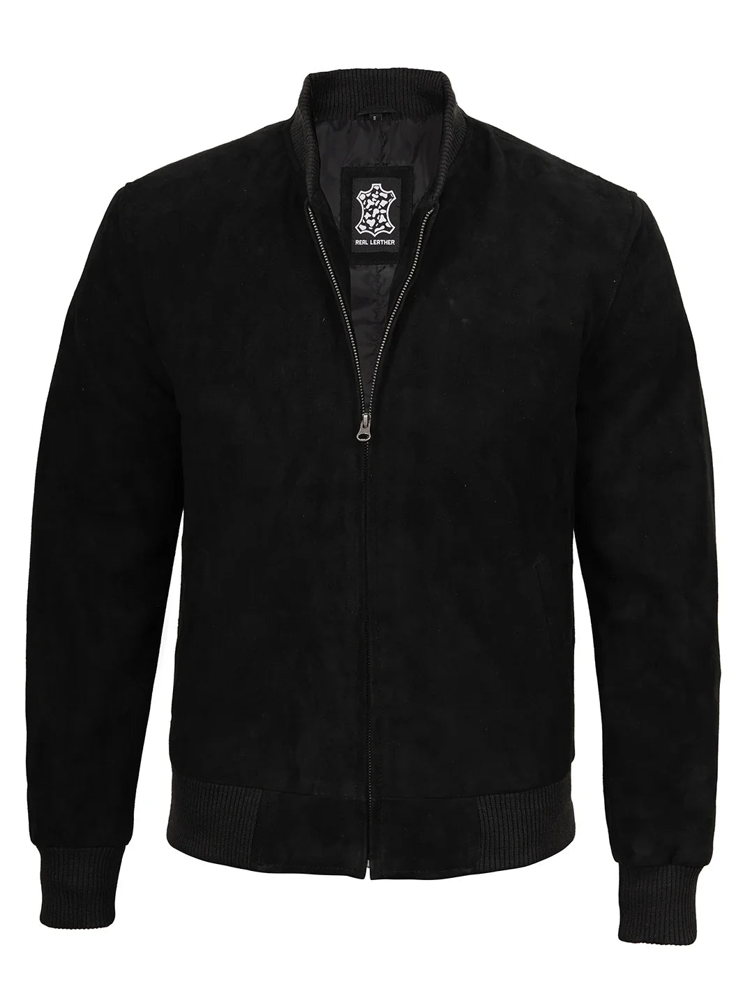 Adamsville Men's Black Suede Bomber Jacket