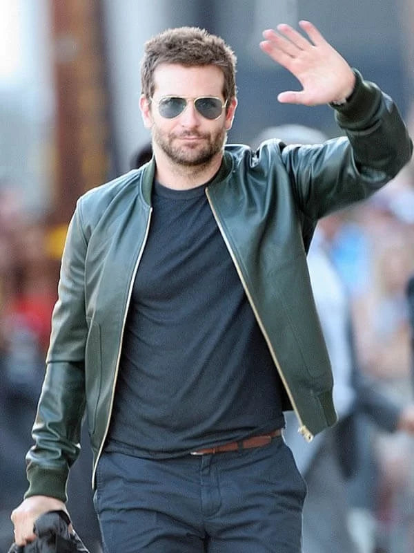 Bradley Cooper Green Bomber Leather Jacket Bradley Cooper Green Bomber Leather Jacket Max Jackets