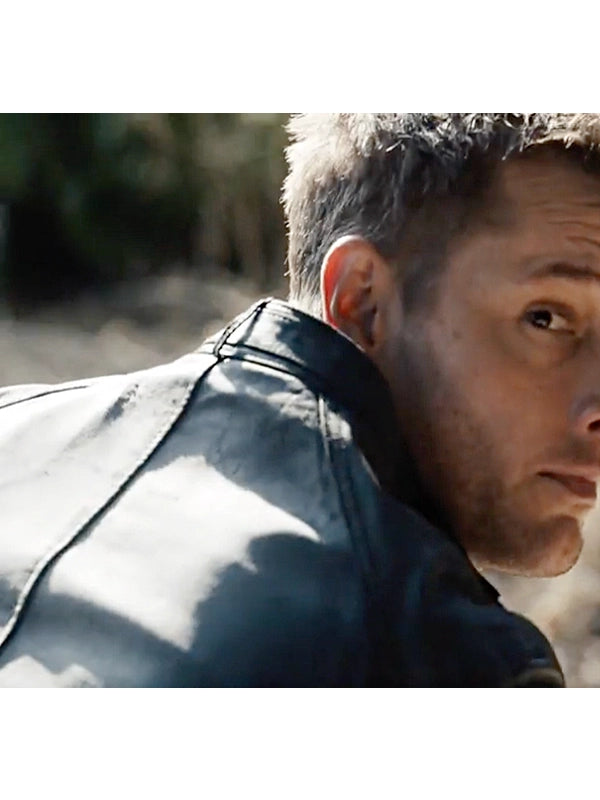 Justin Hartley Tracker S01 Colter Shaw Black Leather Jacket Tracker 2024 Colter Shaw Leather Jacket Max Jackets