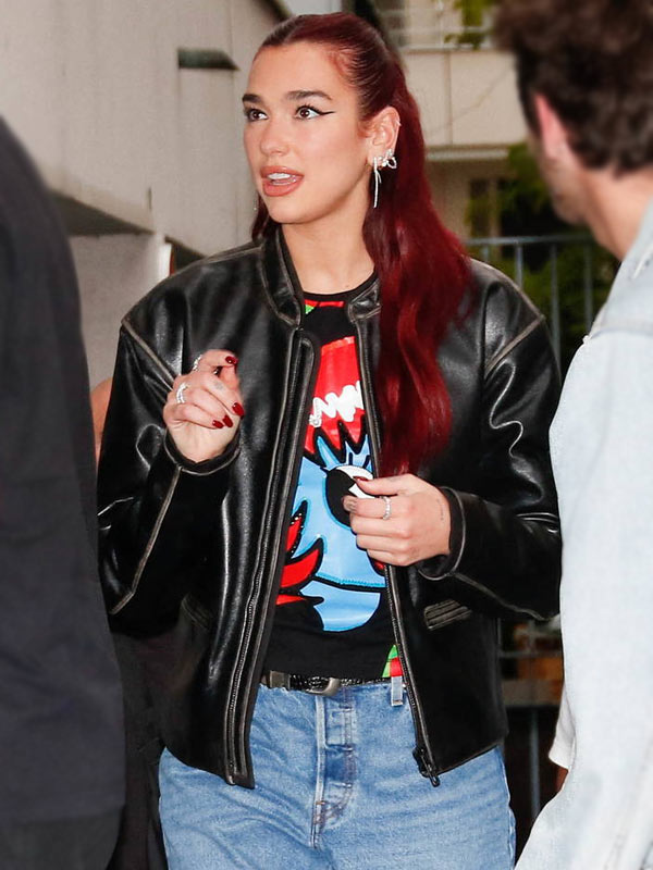 Dua Lipa 2024 NRJ Radio Studio Black Jacket Dua Lipa 2024 NRJ Radio Studio Black Jacket Max Jackets