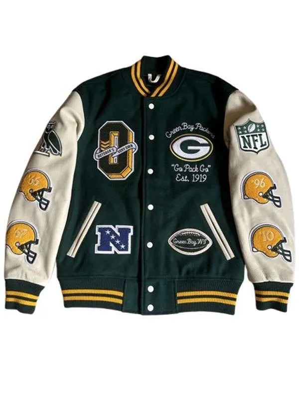 OVO Green Bay Packers Varsity Jacket OVO Green Bay Packers Varsity Jacket Max Jackets