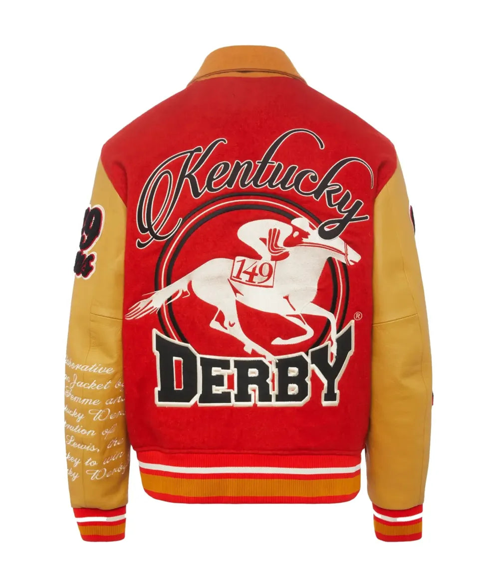 Homme+Femme Red & yellow Letterman Wool & Leather Varsity Jacket Homme+Femme Red & yellow Letterman Wool & Leather Varsity Jacket Max Jackets