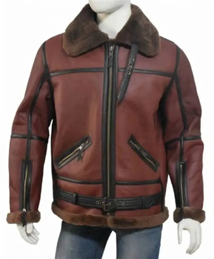 Darren SF Bomber Reddish Shaded Sheepskin Leather Jacket Darren SF Bomber Reddish Shaded Sheepskin Leather Jacket Max Jackets