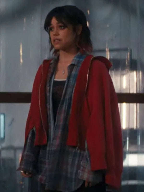 Jenna Ortega Death of a Unicorn 2025 Red Hoodie Jenna Ortega Death of a Unicorn 2025 Red Hoodie Max Jackets