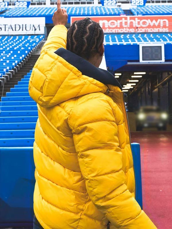 Keon Coleman Yellow Hooded Jacket Keon Coleman NFL Yellow Hooded Jacket Max Jackets