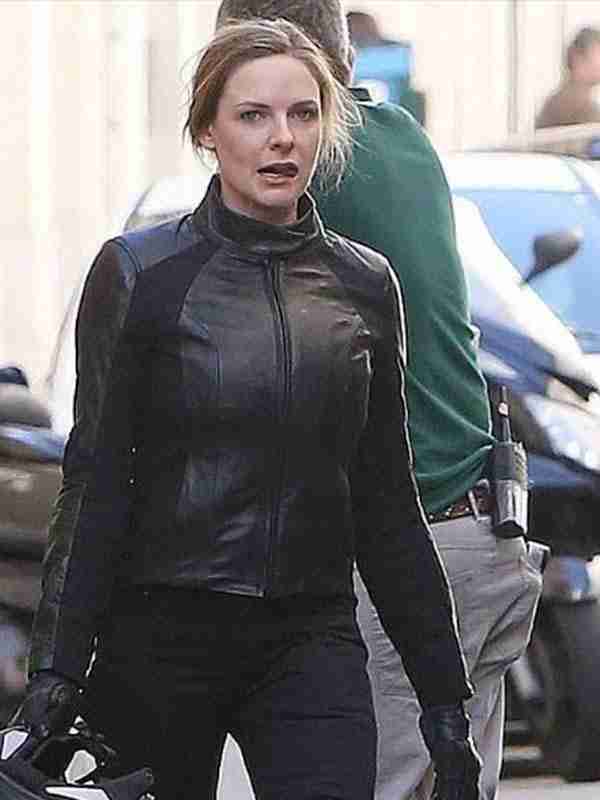 MI6 Rebecca Ferguson Black Biker Leather Jacket MI6 Rebecca Ferguson Black Biker Leather Jacket Max Jackets