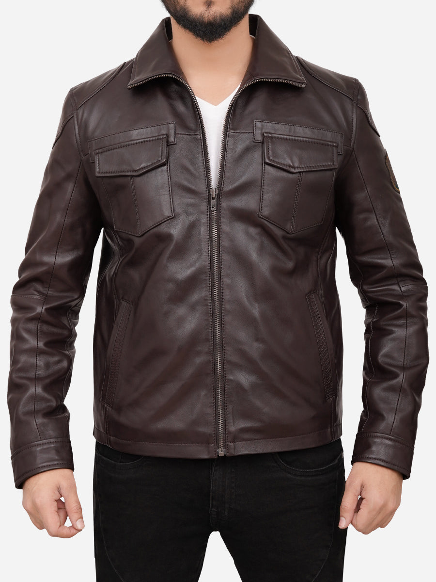 Grayson Casual Brown Leather Jacket Grayson Casual Brown Leather Jacket Max Jackets