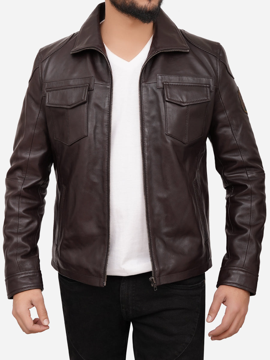 Grayson Casual Brown Leather Jacket Grayson Casual Brown Leather Jacket Max Jackets