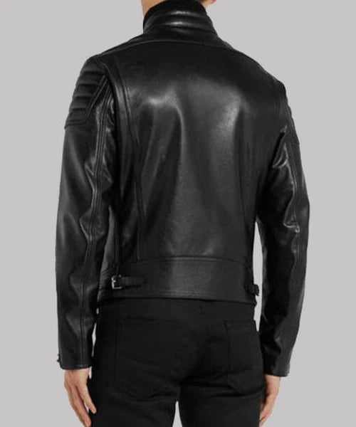Men's Black Padded Sleeves Leather Jacket Men's Black Padded Sleeves Leather Jacket Max Jackets