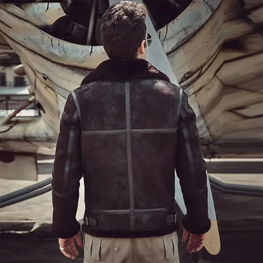 Mens Aviator Pilot Airforce B3 Bomber Sheepskin Shearling Leather Jacket Mens Aviator Pilot Airforce B3 Bomber Sheepskin Shearling Leather Jacket Max Jackets