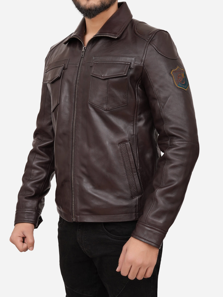 Grayson Casual Brown Leather Jacket Grayson Casual Brown Leather Jacket Max Jackets