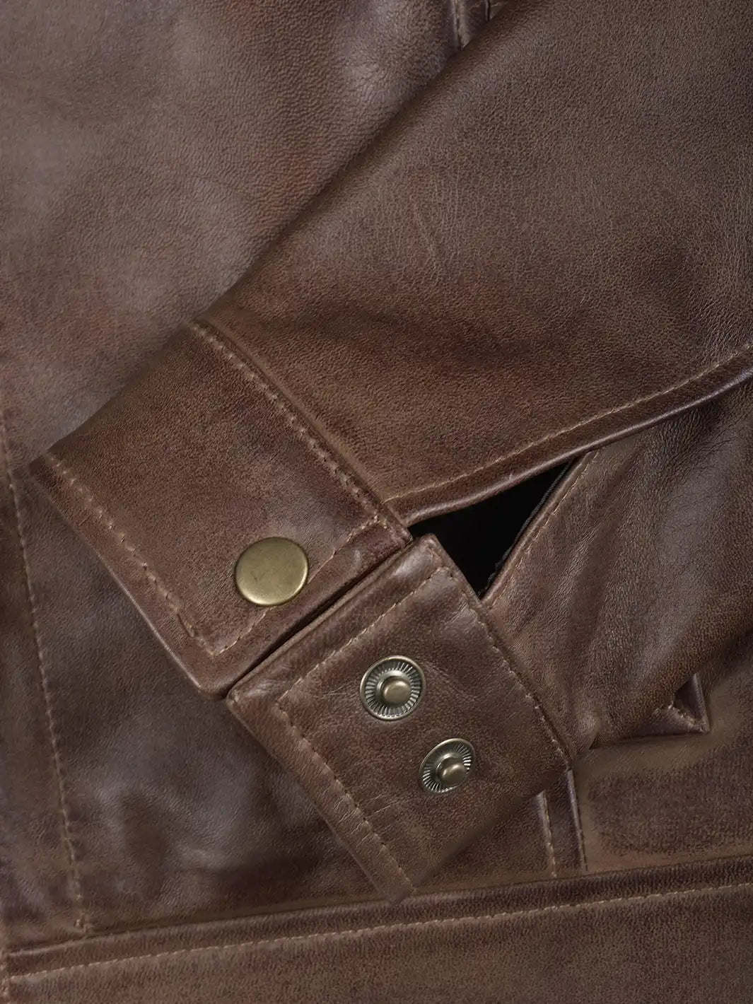 Men's Chocolate Brown Leather Harrington Jacket