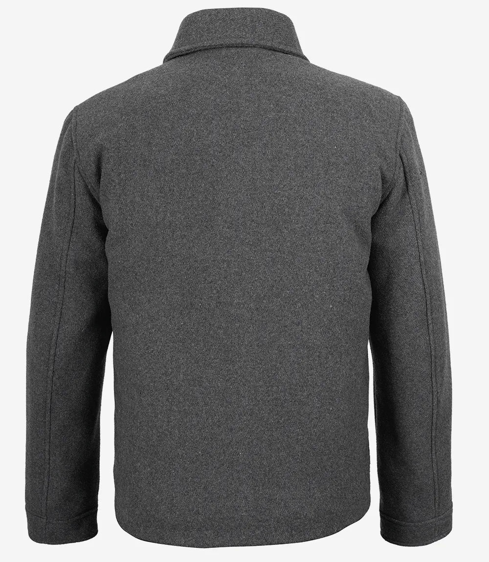 Kevin's Men’s Gray Wool Button up Jacket