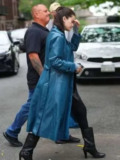Selena Gomez 2025 Blue Leather Coat Selena Gomez 2025 Blue Leather Coat Max Jackets