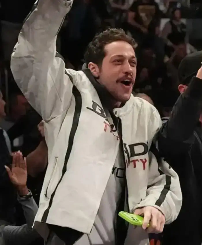 Pete Davidson Monday Night RAW White Leather Jacket