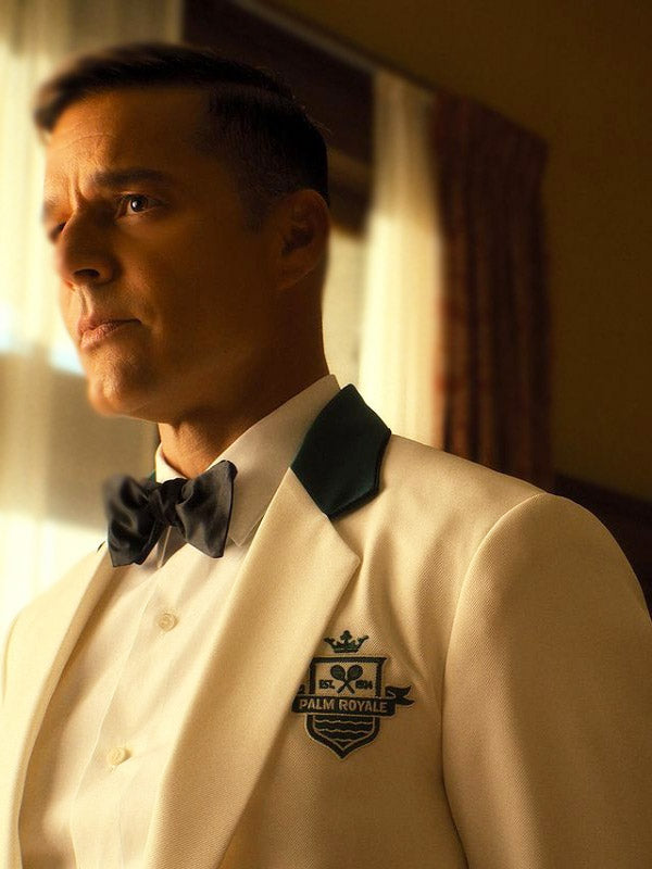 Palm Royale S01 Robert White Crop Blazer Max Jackets