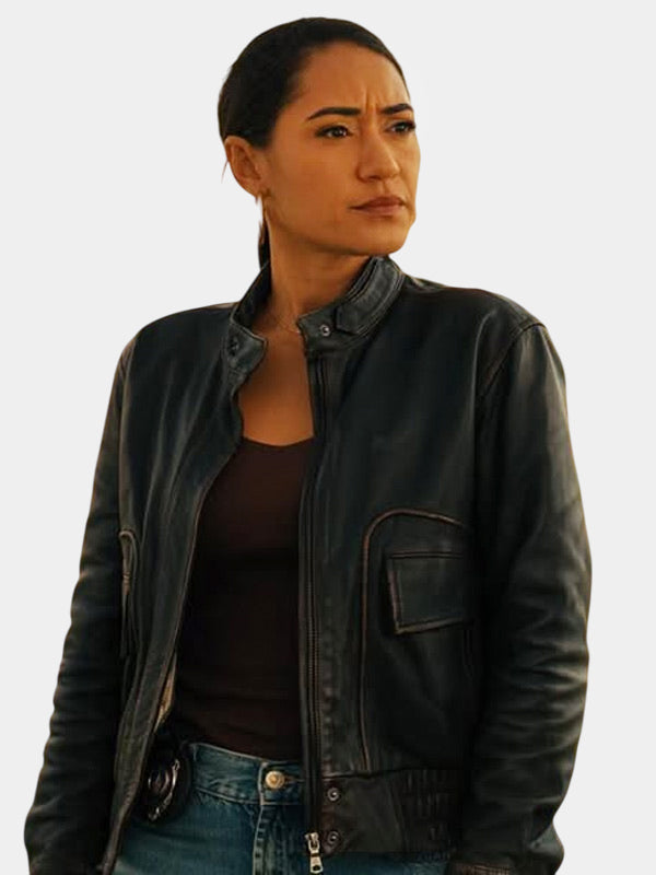 Saint-Pierre S01 Joséphine Jobert Black Leather Jacket Saint-Pierre S01 Joséphine Jobert Black Leather Jacket Max Jackets