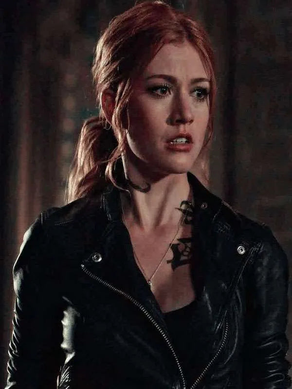 Clary Fray Shadowhunters S03 Black Leather Jacket Max Jackets