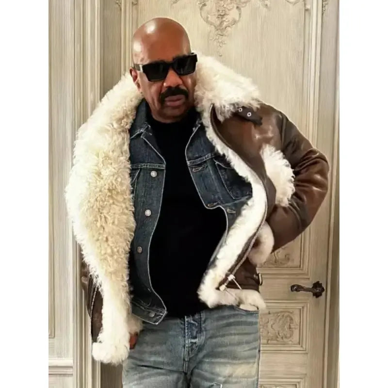 Steve Harvey Shearling Jacket