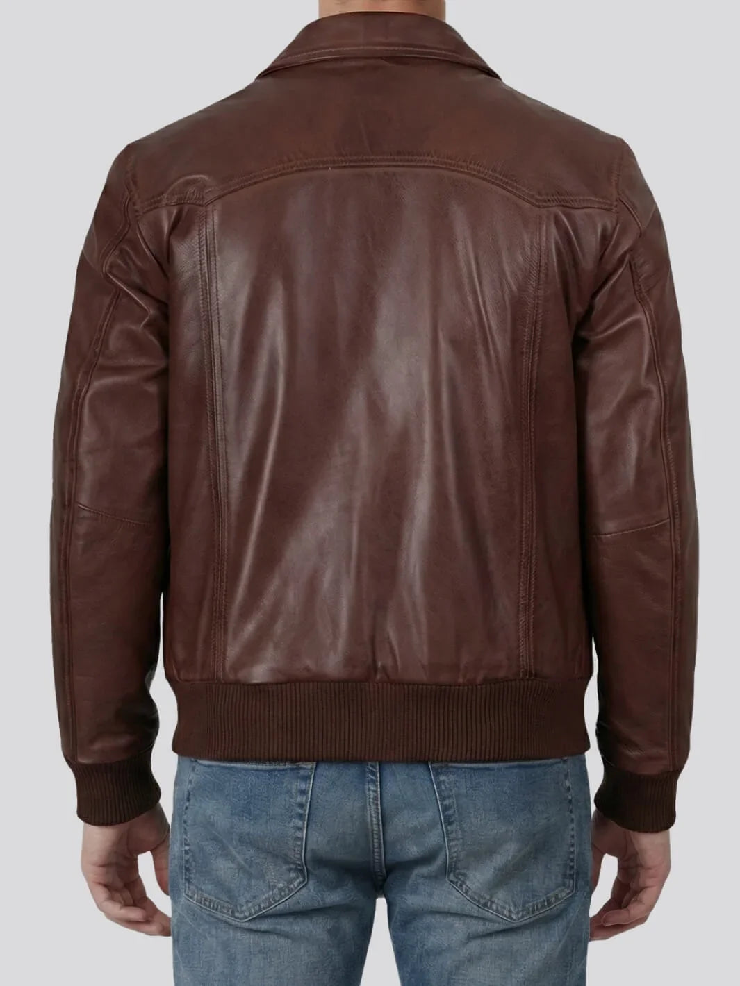 Men's Brown Bomber Leather Jacket