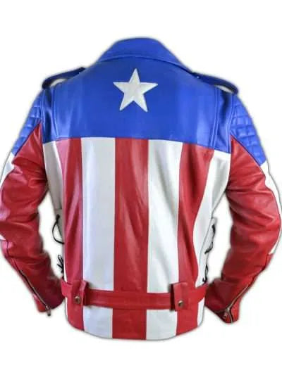 USA Flag Biker Leather Jacket Max Jackets
