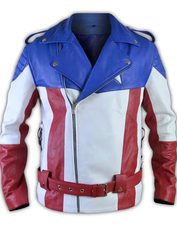USA Flag Biker Leather Jacket USA Flag Biker Leather Jacket Max Jackets