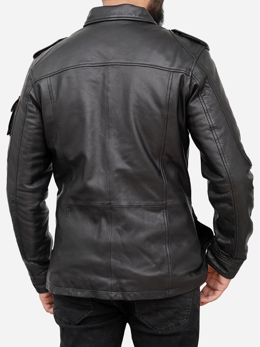 Jasiel Classic Sheepskin Vintage Black Leather Jacket Jasiel Classic Sheepskin Vintage Black Leather Jacket Max Jackets