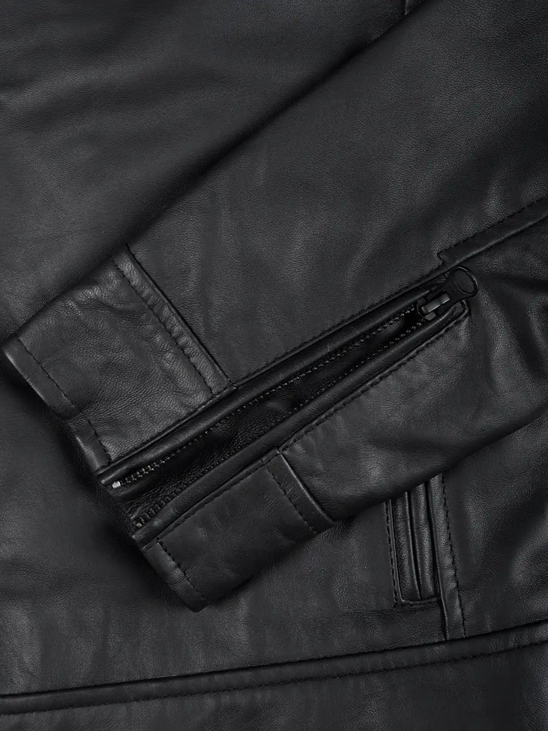 Dodge Men’s Matte Black Leather Jacket | Biker Style