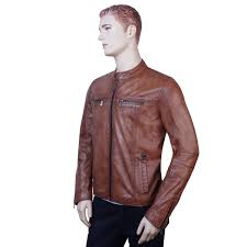 Noora men's Brown leather Motorcycle Biker jacket Noora men's Brown leather Motorcycle Biker jacket Max Jackets