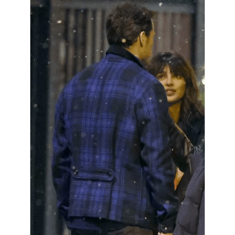 Love Again Sam Heughan Blue Check Jacket