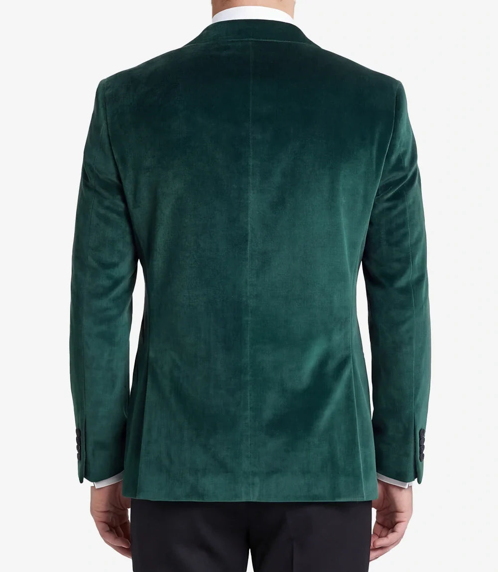Mens Emerald Green Peak Lapel Velvet Tuxedo