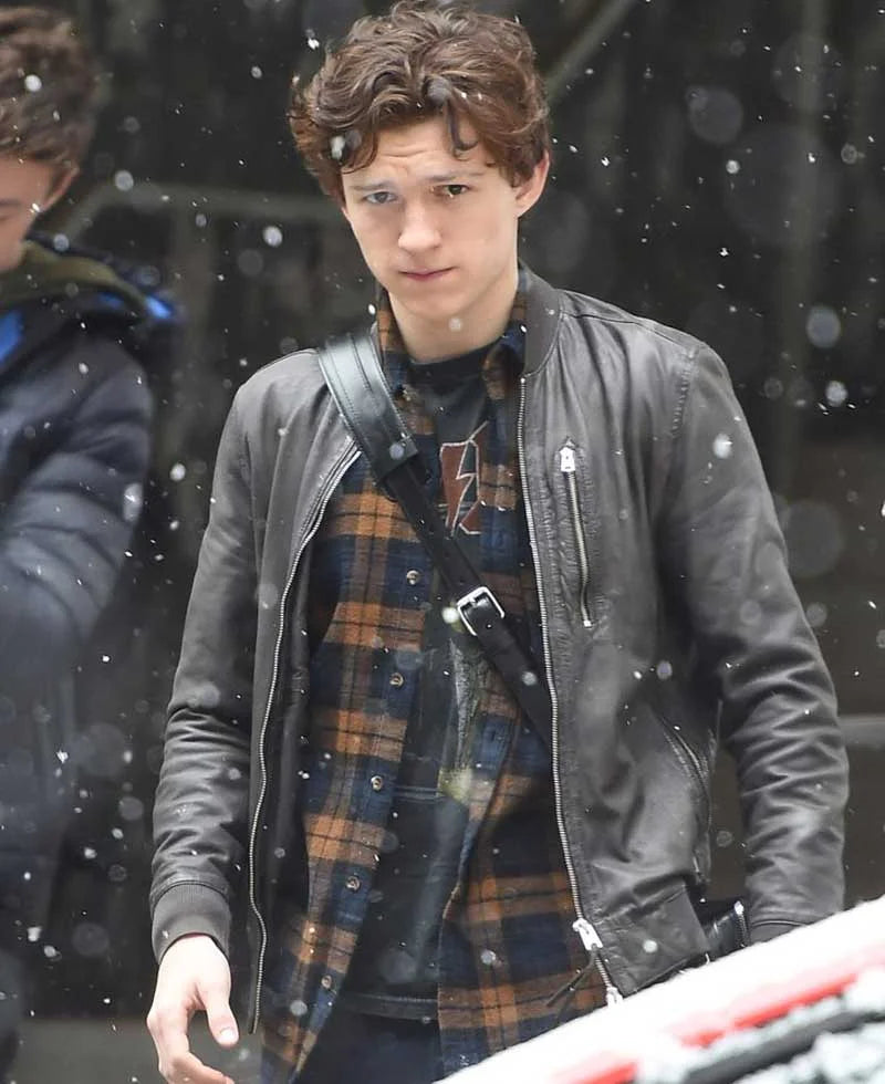 SPIDER MAN TOM HOLLAND LEATHER JACKET Max Jackets