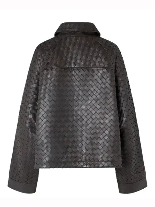 Sophia Geiss Woven Texture Black Jacket