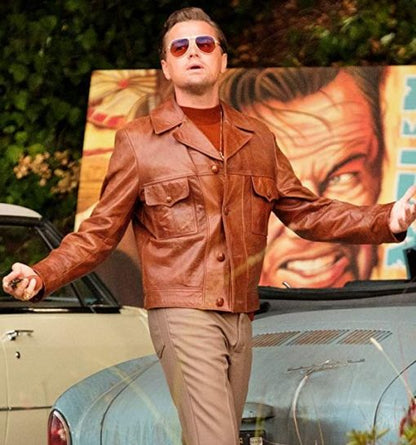 Once Upon A Time Leonardo DiCaprio Brown Leather Jacket Max Jackets
