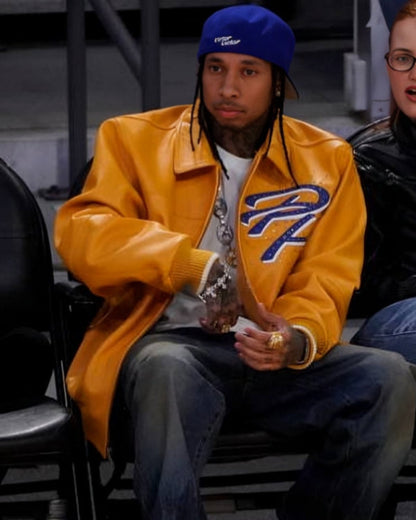 American Rapper Tyga Yellow Leather Jacket Max Jackets