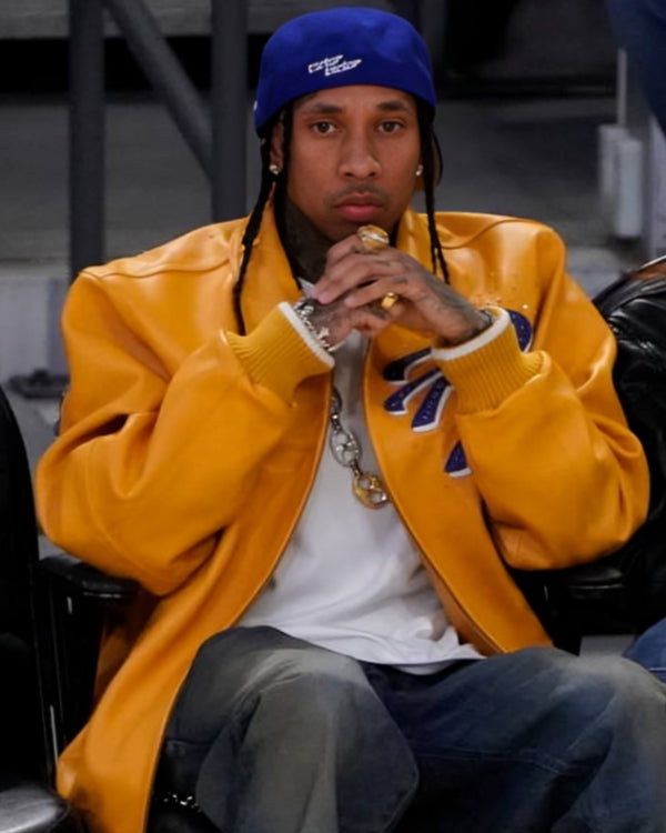 American Rapper Tyga Yellow Leather Jacket Max Jackets