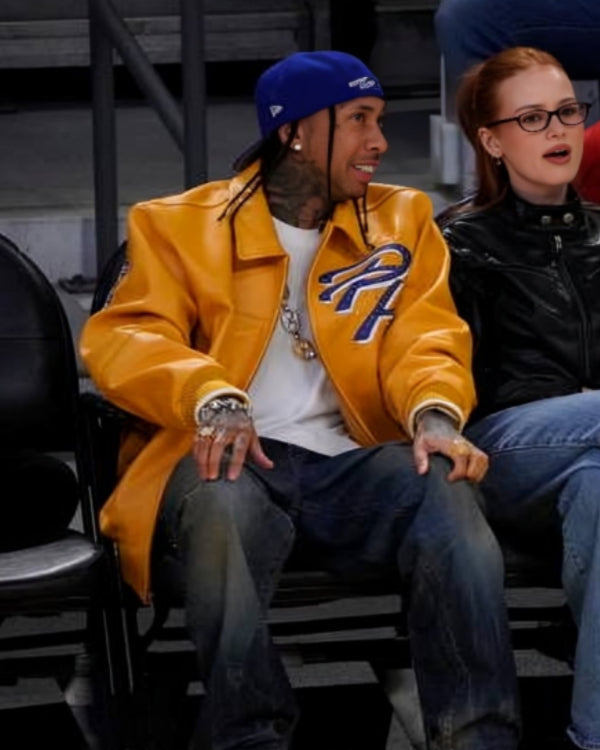 American Rapper Tyga Yellow Leather Jacket Max Jackets