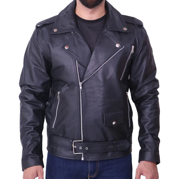 Men's Slim Fit Adam Levine Black Leather Jacket Max Jackets