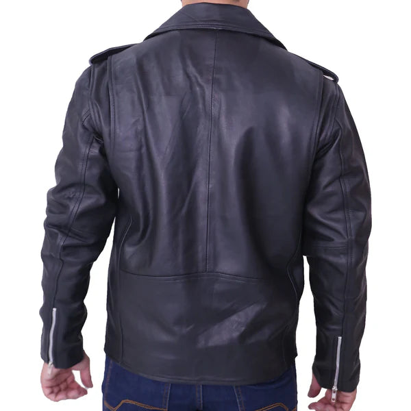 Men's Slim Fit Adam Levine Black Leather Jacket Max Jackets